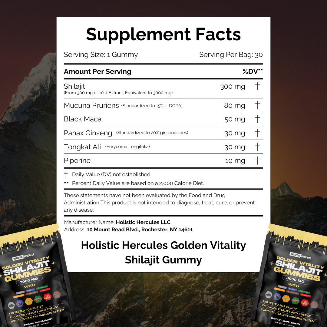 Golden Vitality Shilajit Gummies