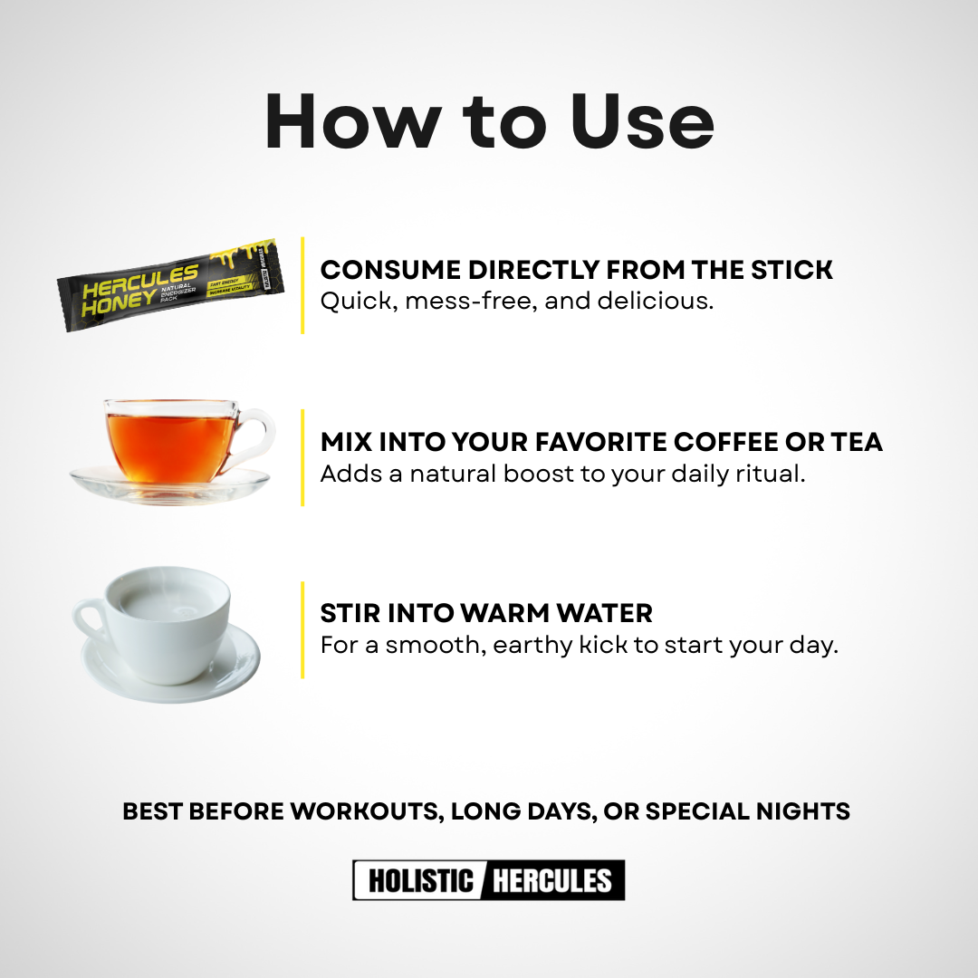 Hercules Natural Honey Sticks 6-in-1 Herbal Performance Blend (16 Count)